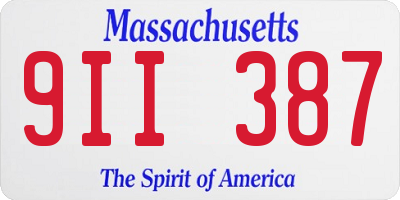 MA license plate 9II387