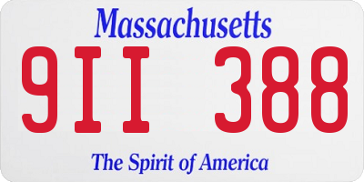 MA license plate 9II388