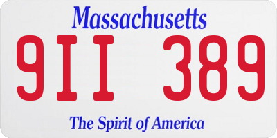 MA license plate 9II389