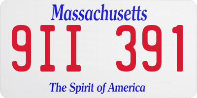 MA license plate 9II391
