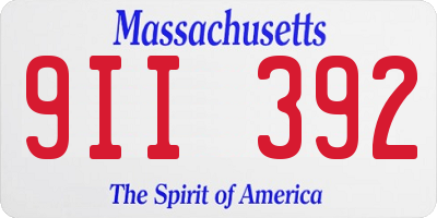 MA license plate 9II392