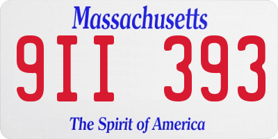 MA license plate 9II393