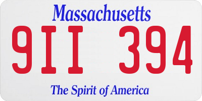 MA license plate 9II394