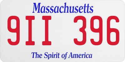 MA license plate 9II396