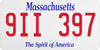MA license plate 9II397