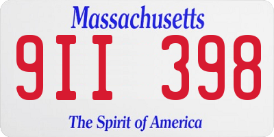 MA license plate 9II398