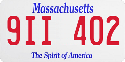 MA license plate 9II402