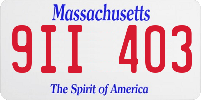 MA license plate 9II403