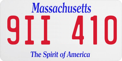 MA license plate 9II410