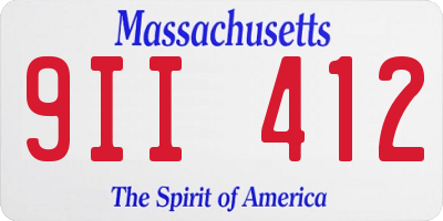 MA license plate 9II412