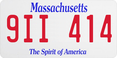 MA license plate 9II414