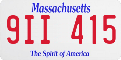 MA license plate 9II415