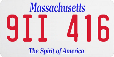 MA license plate 9II416