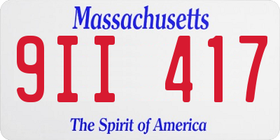 MA license plate 9II417