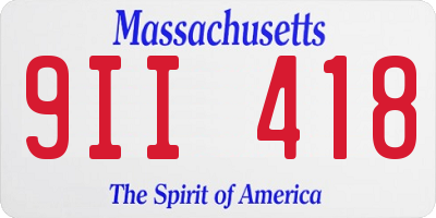 MA license plate 9II418