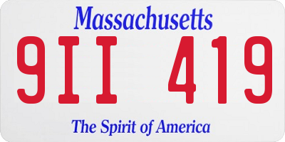 MA license plate 9II419