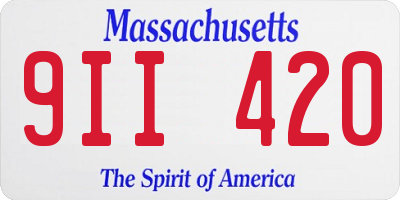 MA license plate 9II420