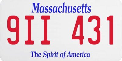 MA license plate 9II431