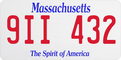 MA license plate 9II432
