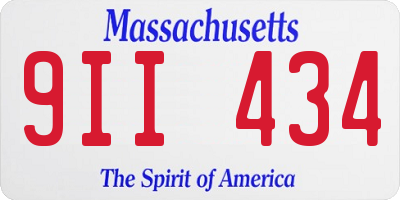 MA license plate 9II434