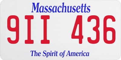 MA license plate 9II436