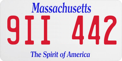 MA license plate 9II442
