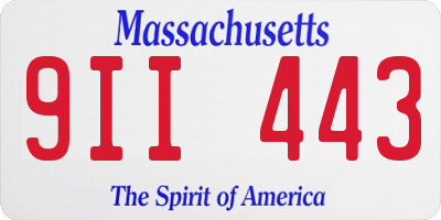 MA license plate 9II443