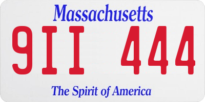 MA license plate 9II444