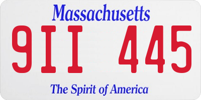 MA license plate 9II445