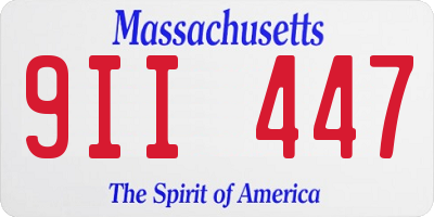 MA license plate 9II447