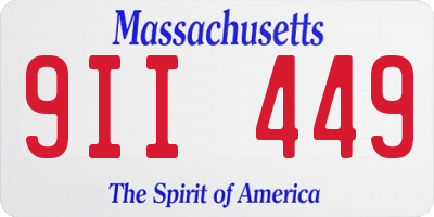MA license plate 9II449