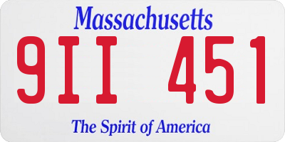 MA license plate 9II451