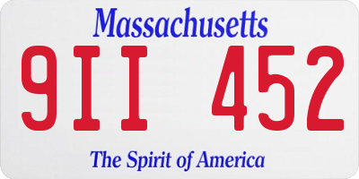 MA license plate 9II452