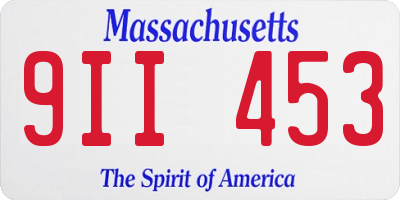 MA license plate 9II453