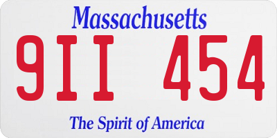 MA license plate 9II454