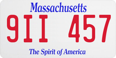 MA license plate 9II457