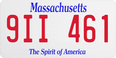 MA license plate 9II461