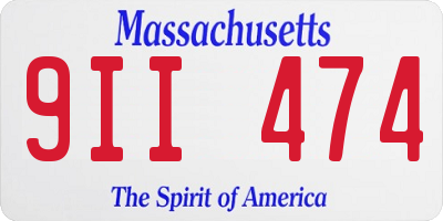 MA license plate 9II474
