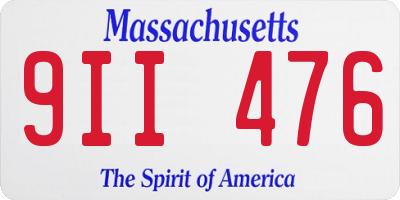 MA license plate 9II476