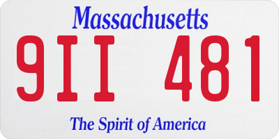 MA license plate 9II481