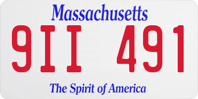MA license plate 9II491