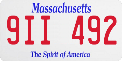 MA license plate 9II492