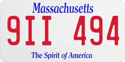 MA license plate 9II494
