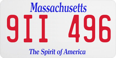 MA license plate 9II496