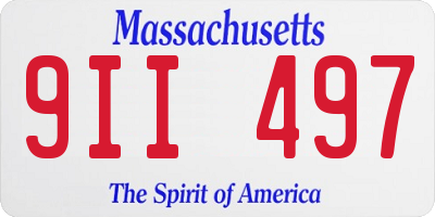 MA license plate 9II497