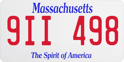 MA license plate 9II498