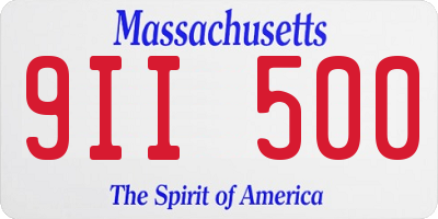 MA license plate 9II500