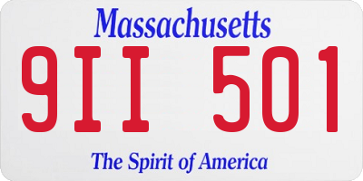 MA license plate 9II501