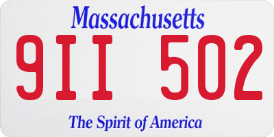 MA license plate 9II502