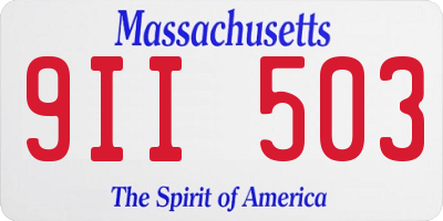MA license plate 9II503